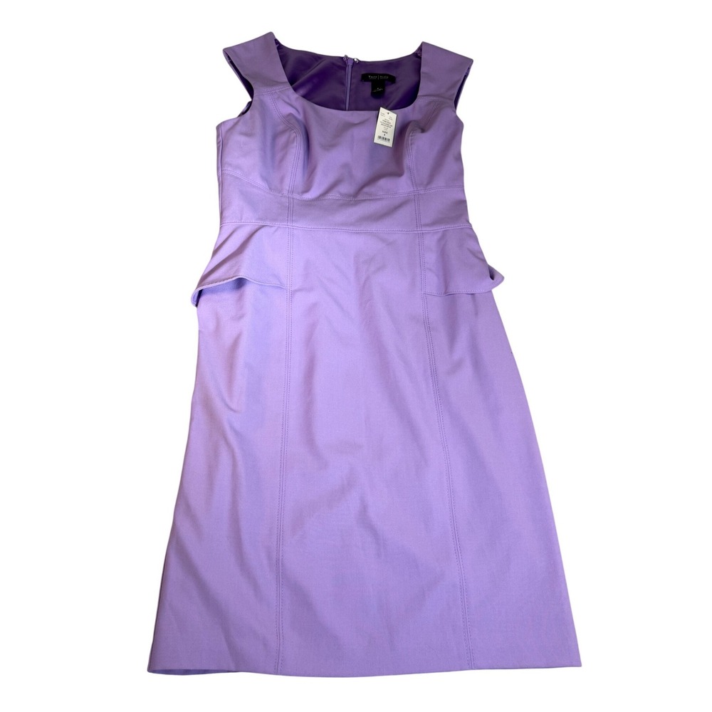 White House Black Market Lilac Purple Peplum Sheath Dress NWT Size 8